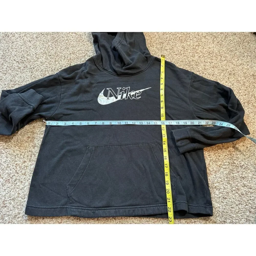 NIKE Black & Silver Sweatshirt, womens size Small, Slightly cropped, boxy fit